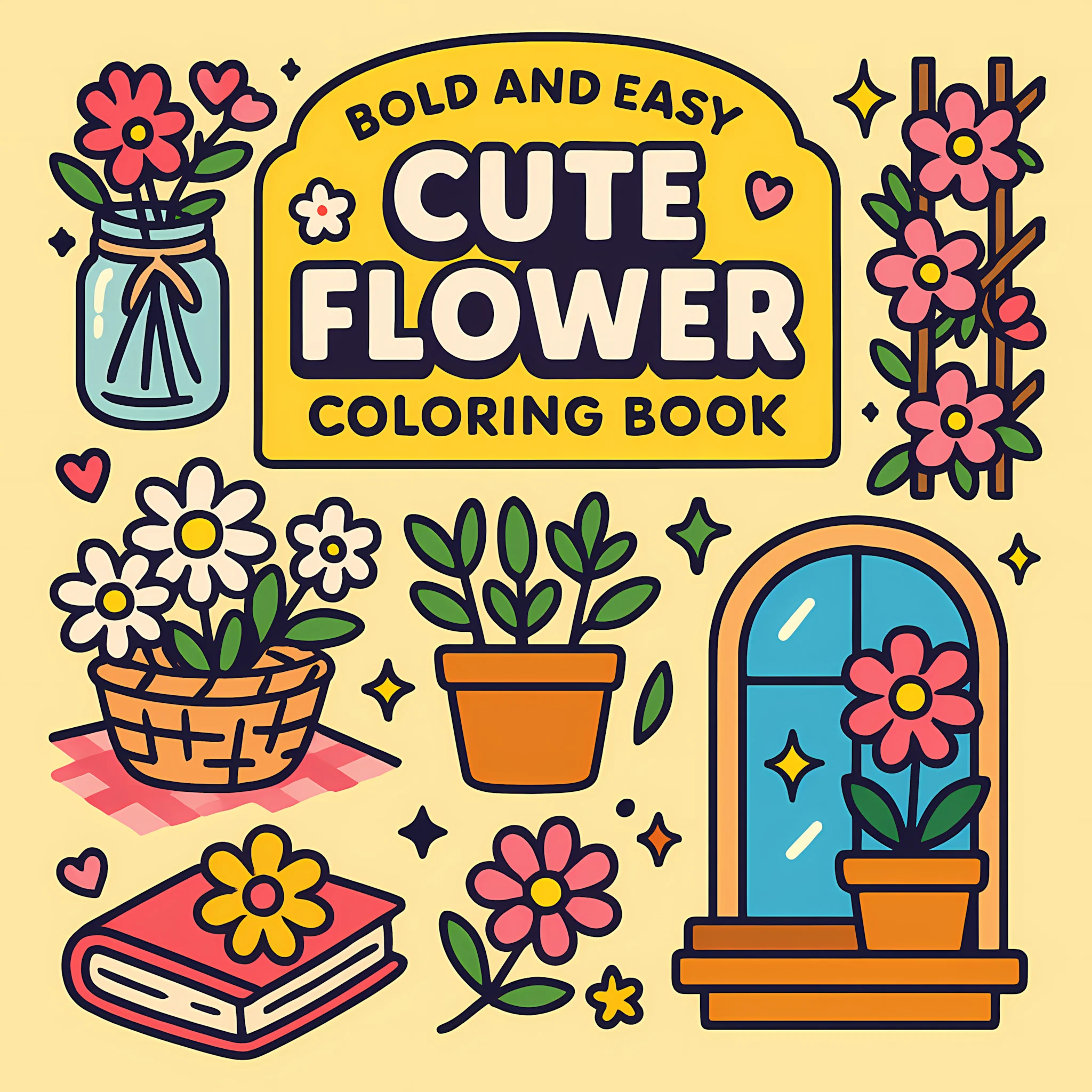 Chalk Bag - Livre de coloriage de fleurs mignon