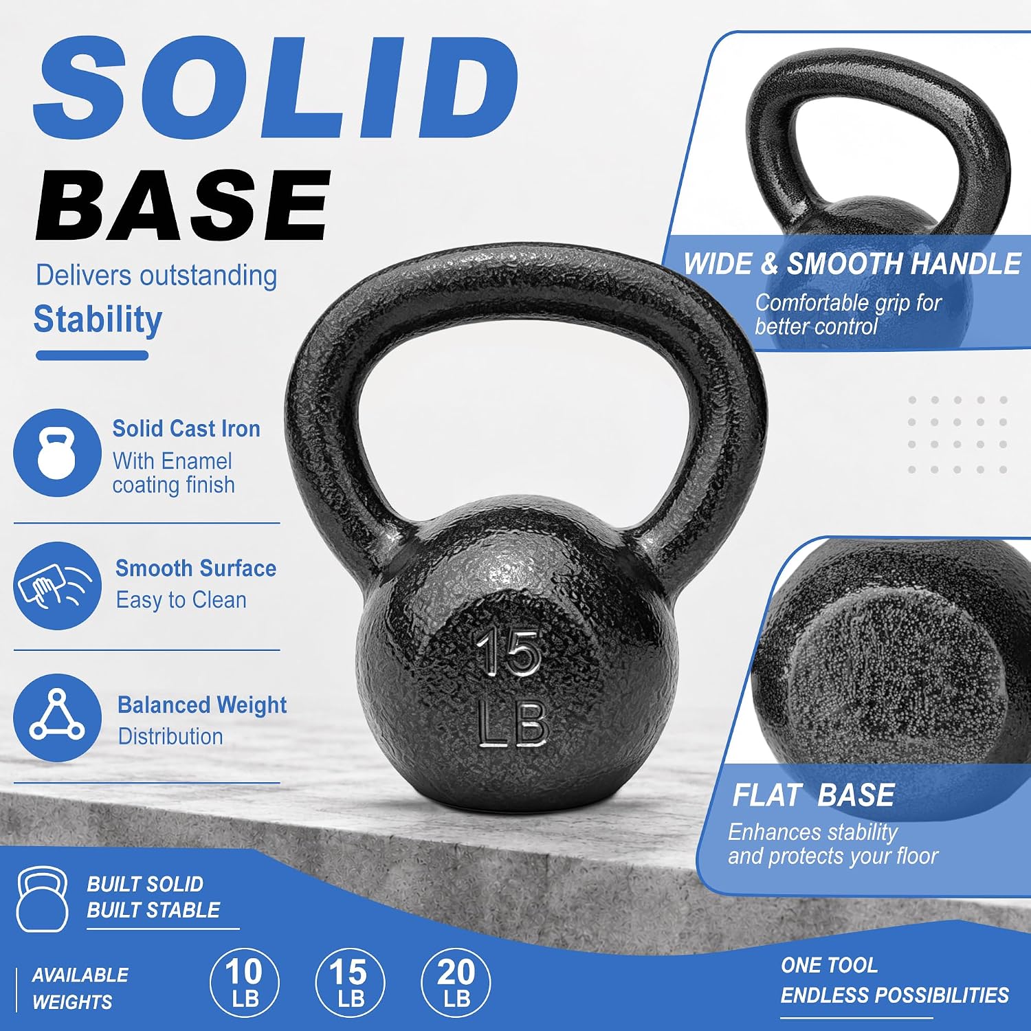Kettlebells en fonte de 5 à 50 - Kettlebell avis et prix